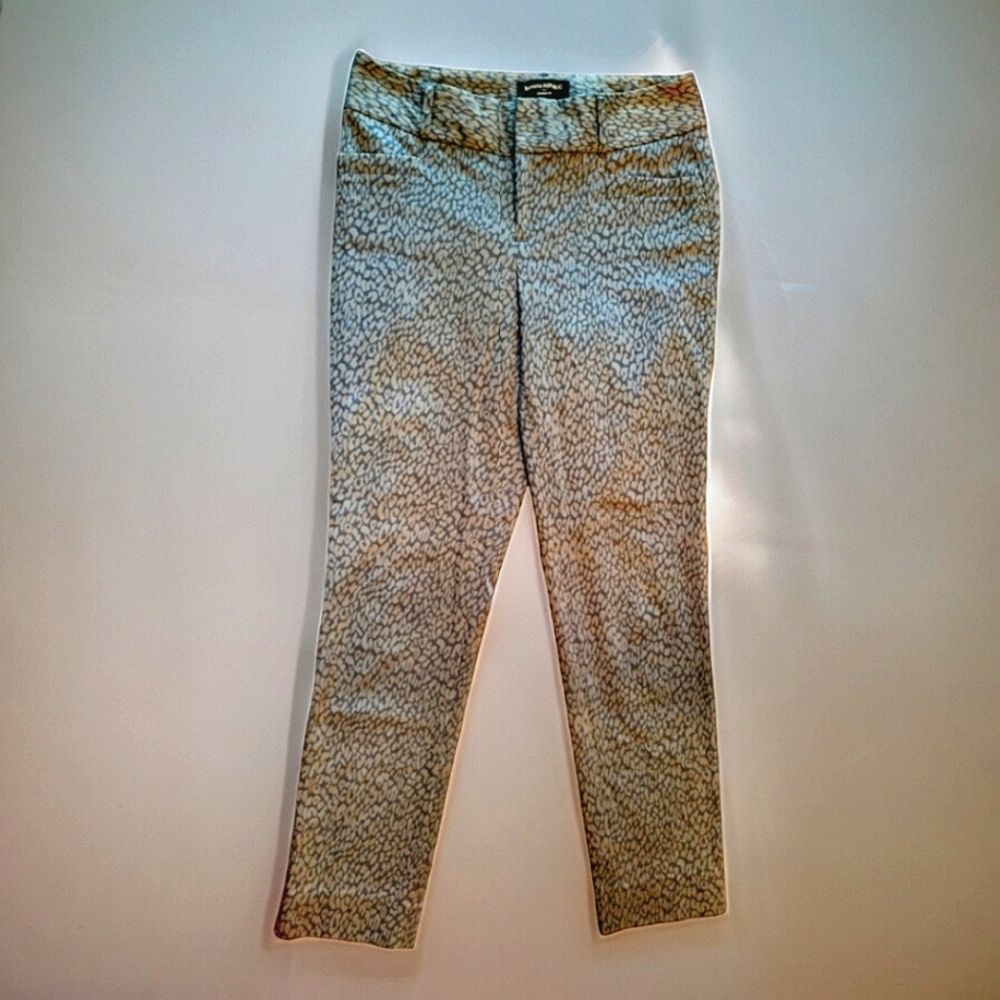 Banana Republic "Jackson Fit" Women's Pants, Size 0, Gray & Black Leopard Print